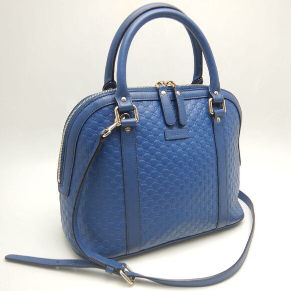 GUCCI Blue Leather Bag - Picture 2 of 10